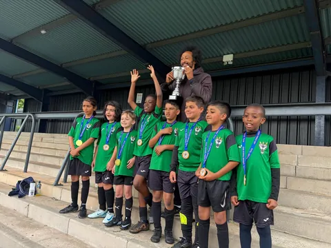 U10s Eagles with their medals after a final